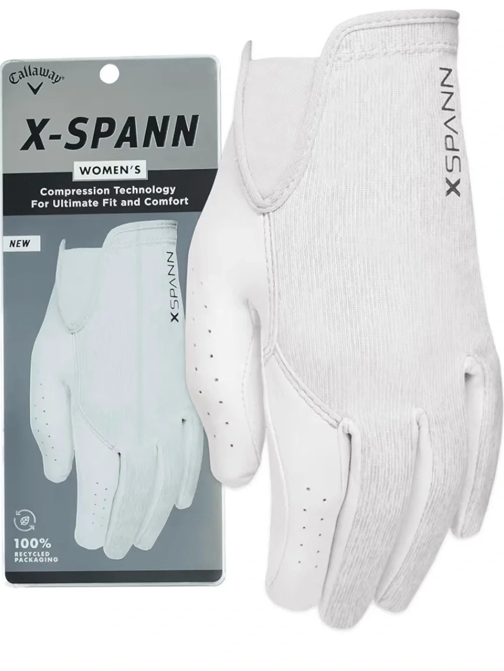 Callaway X-Spann Women's White Golf Glove - RIGHT HAND